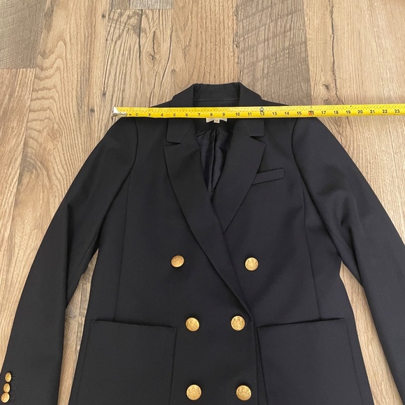 GUC- Sezane Michele Jacket Double Breasted Blazer Navy - Size 36 or 4 US - Picture 4 of 8